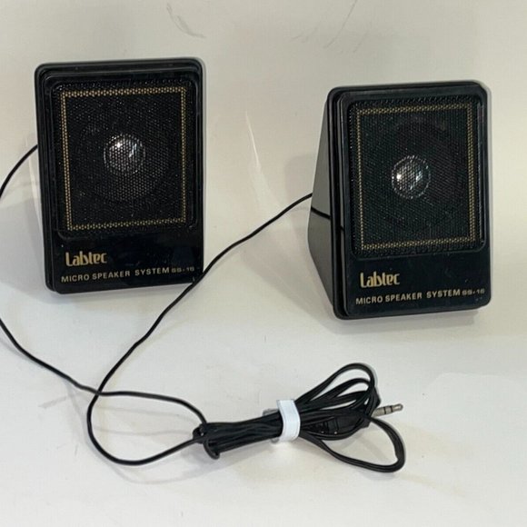 Vintage Labtec SS-16 Micro Speaker System - Stereo Computer Portable